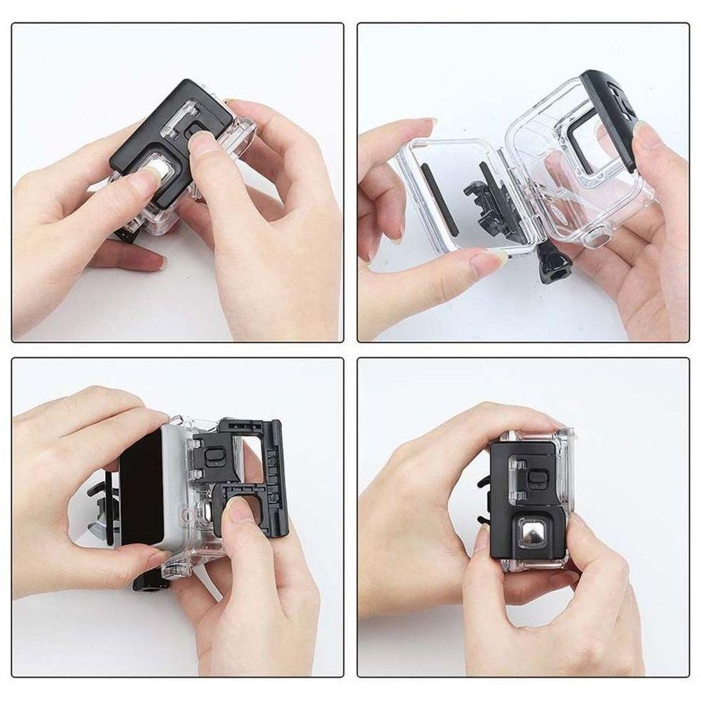 Caixa Estanque Fechada Sem Remoção Lente GoPro 7 White e Silver - 7