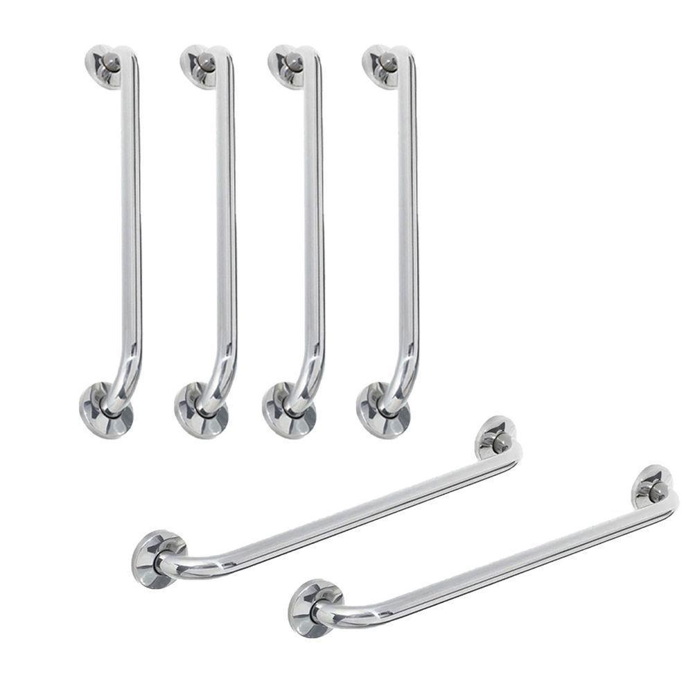Alça Barra De Apoio Inox Kit 6 Unidades 70cm E 80cm Gestante Idoso Deficiente Acessibilidade - 1