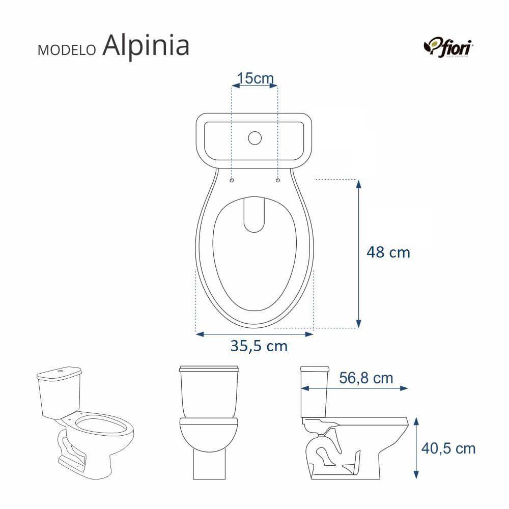 Assento Sanitário Alpinia Cinza Claro para Vaso Fiori - 2
