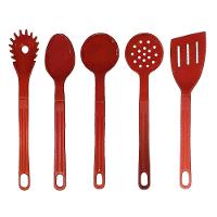 Jogo Conjunto De Talheres Nylon Utensílios Vermelho 5 Peças - 1