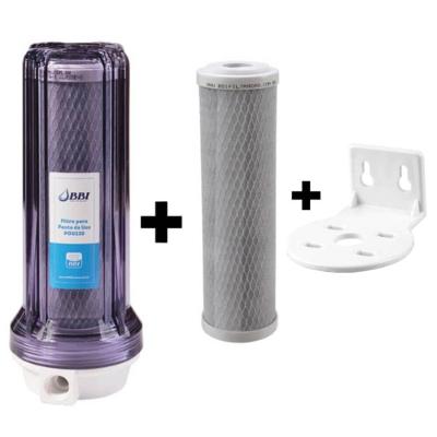 Filtro Agua Pou Carvão Ativado Bbi 230 Tr + Refil + Suporte Cor Transparente Voltagem Não Se Aplica