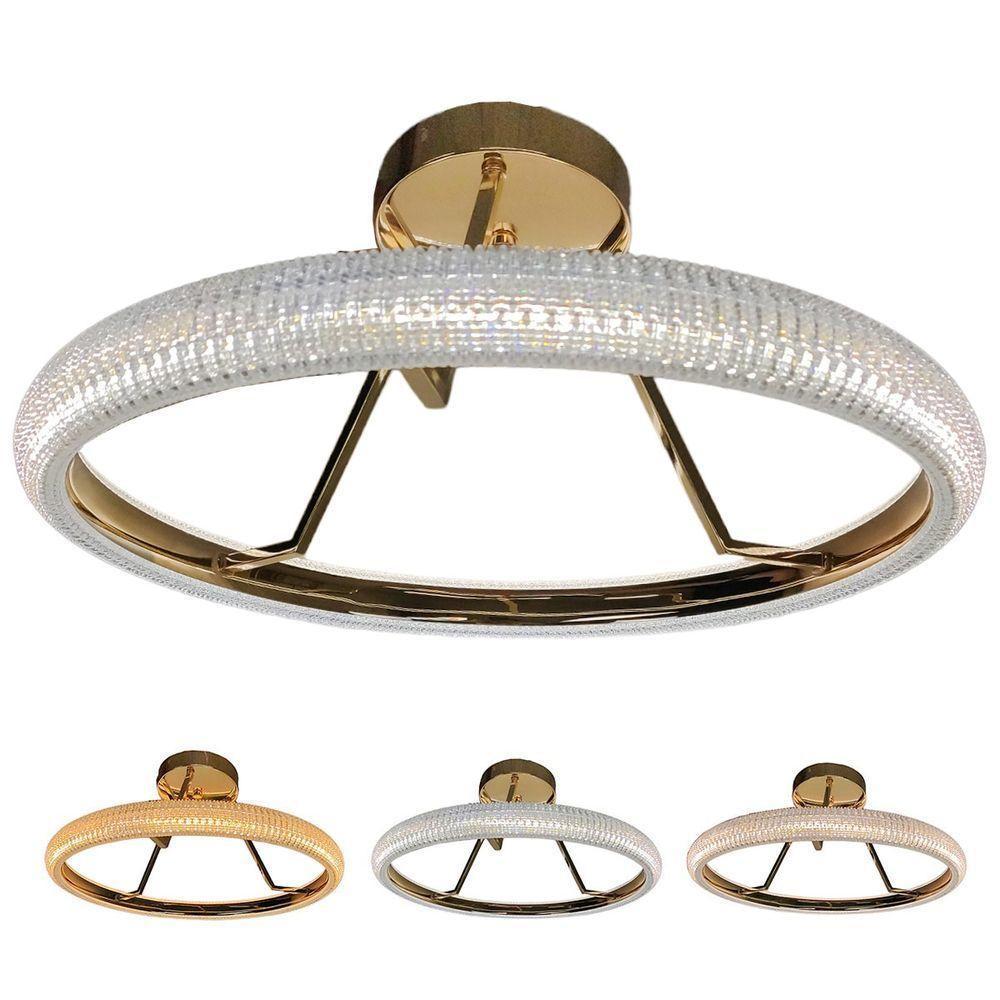 Lustre 3 Em 1 Luminaria Anel Arco Perfil Led Infinito Sala De Jantar Quarto Ambiente Moderno - 1