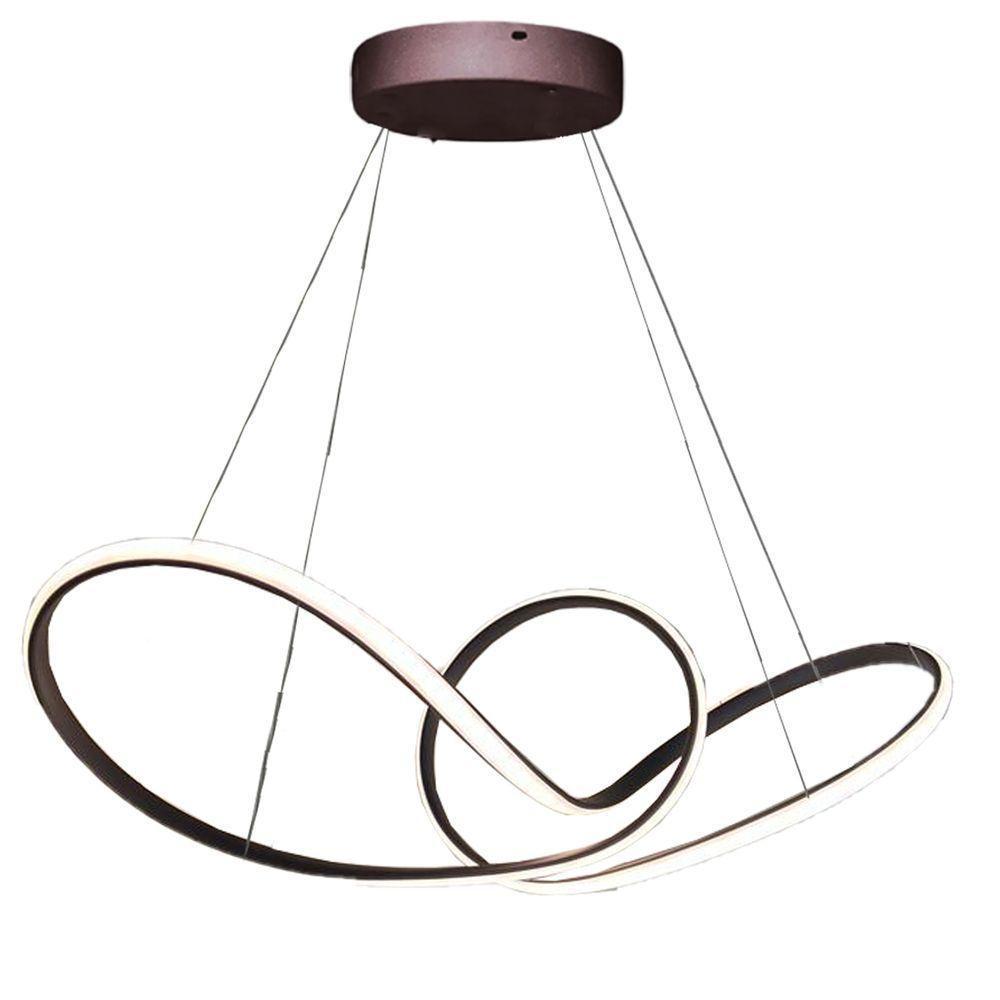 Lustre Luminaria 3 Em 1 Arco Infinito Aneis Pendente Led 49w Luxo Ambiente Sala Quarto Cozinha - 6