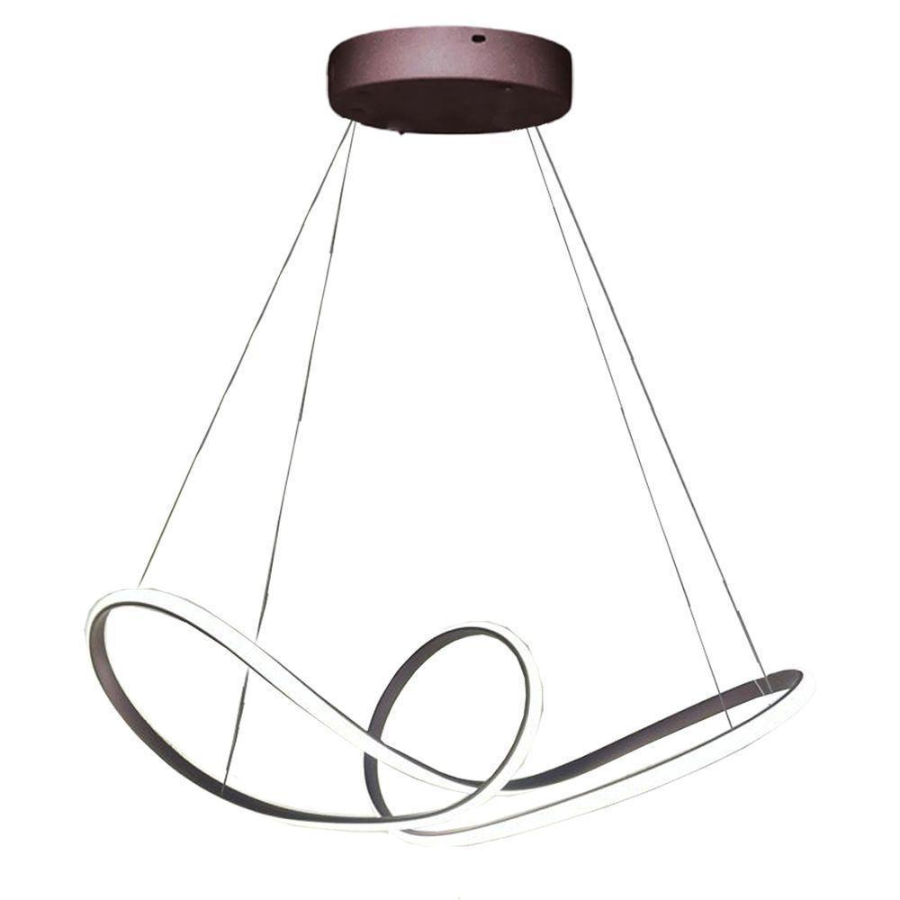 Lustre Luminaria 3 Em 1 Arco Infinito Aneis Pendente Led 49w Luxo Ambiente Sala Quarto Cozinha - 8