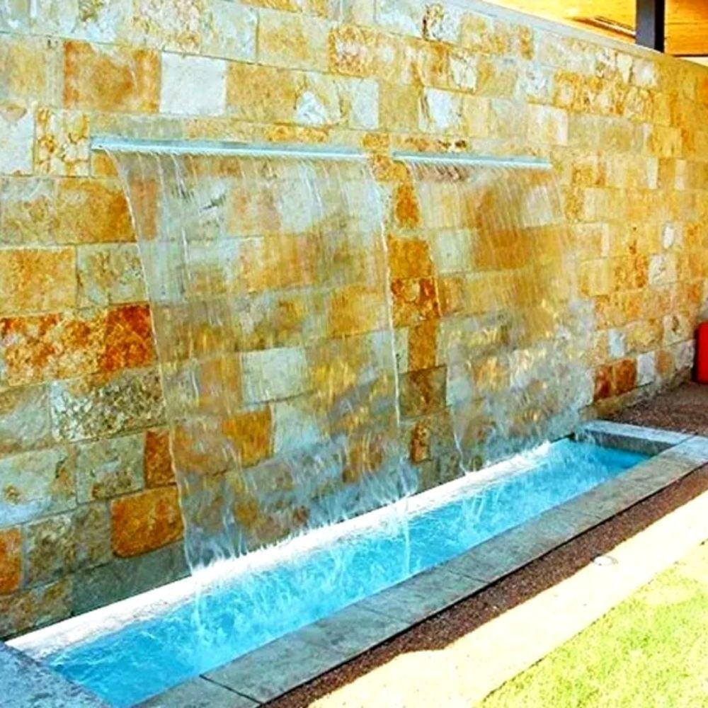 Cascata 200cm De Embutir Na Parede Com Acabamento Em Aço Inox Para Piscina - 2 Metros - 8