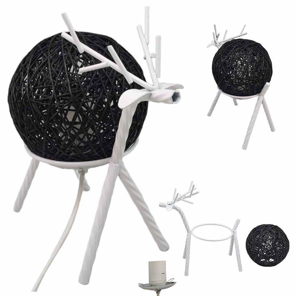 Luminaria Abajur Cervo Rustica Rena Decoraçao Mesa Natal Iluminaçao Sala Quarto Recepçao - 1