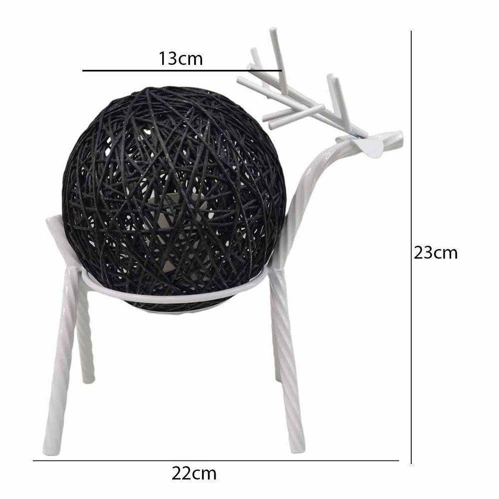 Luminaria Abajur Cervo Rustica Rena Decoraçao Mesa Natal Iluminaçao Sala Quarto Recepçao - 7