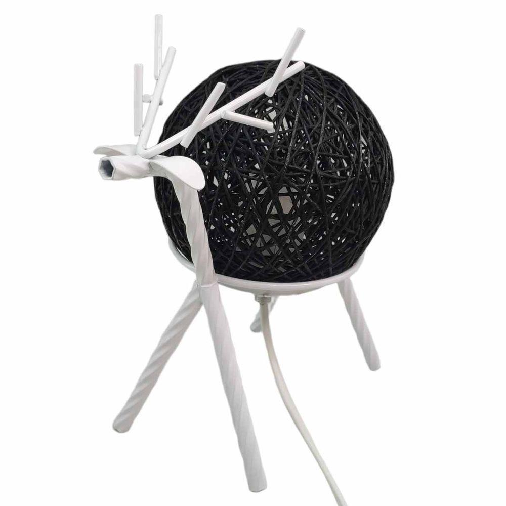 Luminaria Abajur Cervo Rustica Rena Decoraçao Mesa Natal Iluminaçao Sala Quarto Recepçao - 8