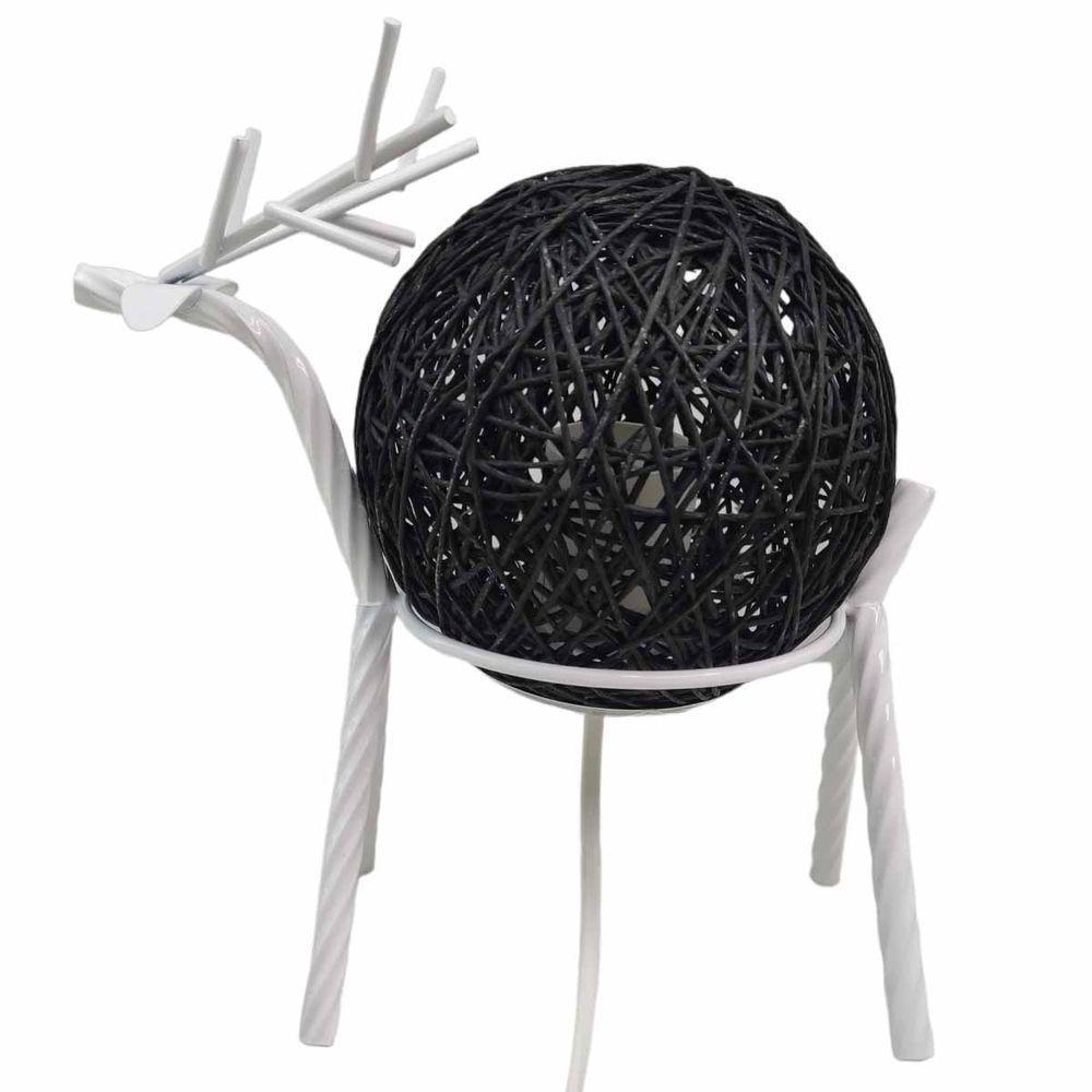 Luminaria Abajur Cervo Rustica Rena Decoraçao Mesa Natal Iluminaçao Sala Quarto Recepçao - 9