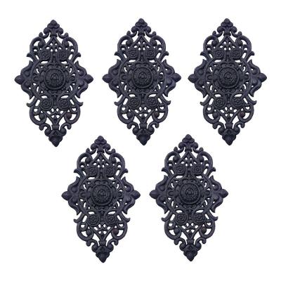 Kit 5 Florão Médio Ornamento Ferro Fundido Decoração 41X25Cm