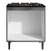 Balcão Com Tampo Para Cooktop 5 Bocas 2 Portas Andréia Cinza- Ajl Móveis