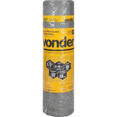 Tela Metálica Viveiro Hex Malha 1/2'' Bwg26 0,8m 50m Vonder