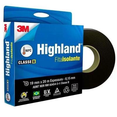 Fita Isolante Highland 19mmx20m Alta Resistencia - 3m Sem Variação único
