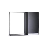 Espelho para Banheiro com Armário Preto Puxador Metal - 1