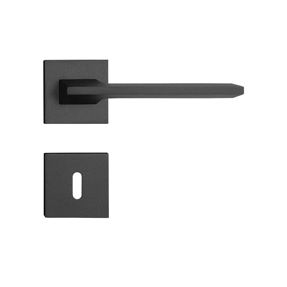 Fechadura Sara Preta Roseta Quadrada 55mm Pado Interna - 1