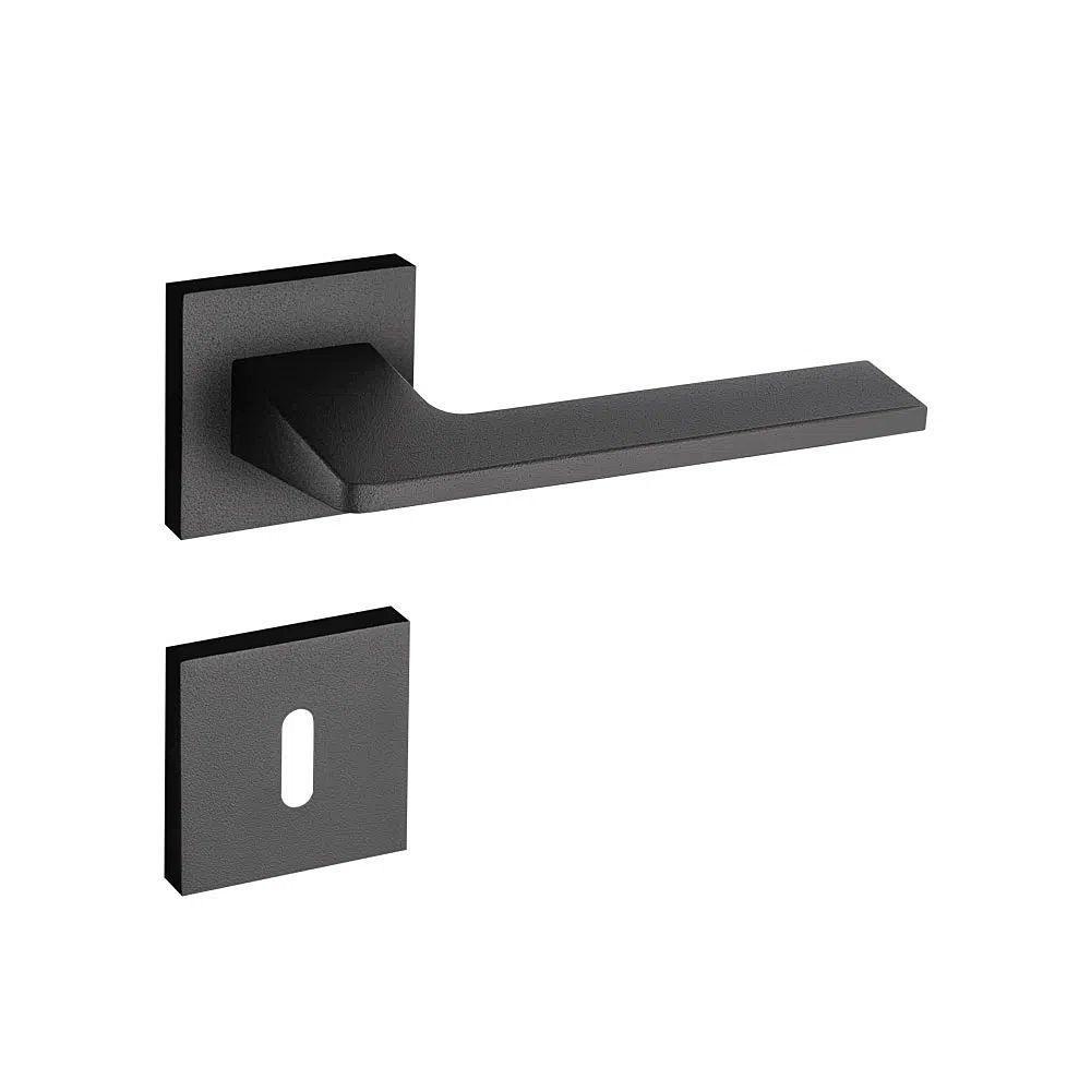 Fechadura Sara Preta Roseta Quadrada 55mm Pado Interna - 5