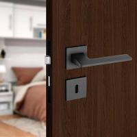 Fechadura Sara Preta Roseta Quadrada 55mm Pado Interna