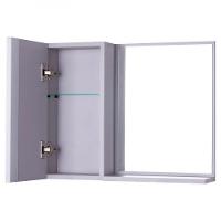 Armário para Banheiro com Espelho Cinza com Puxador de Metal - 5