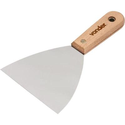 Espatula Betumadeira Aço Inox 4.3/4" 12Cm Cabo Mad