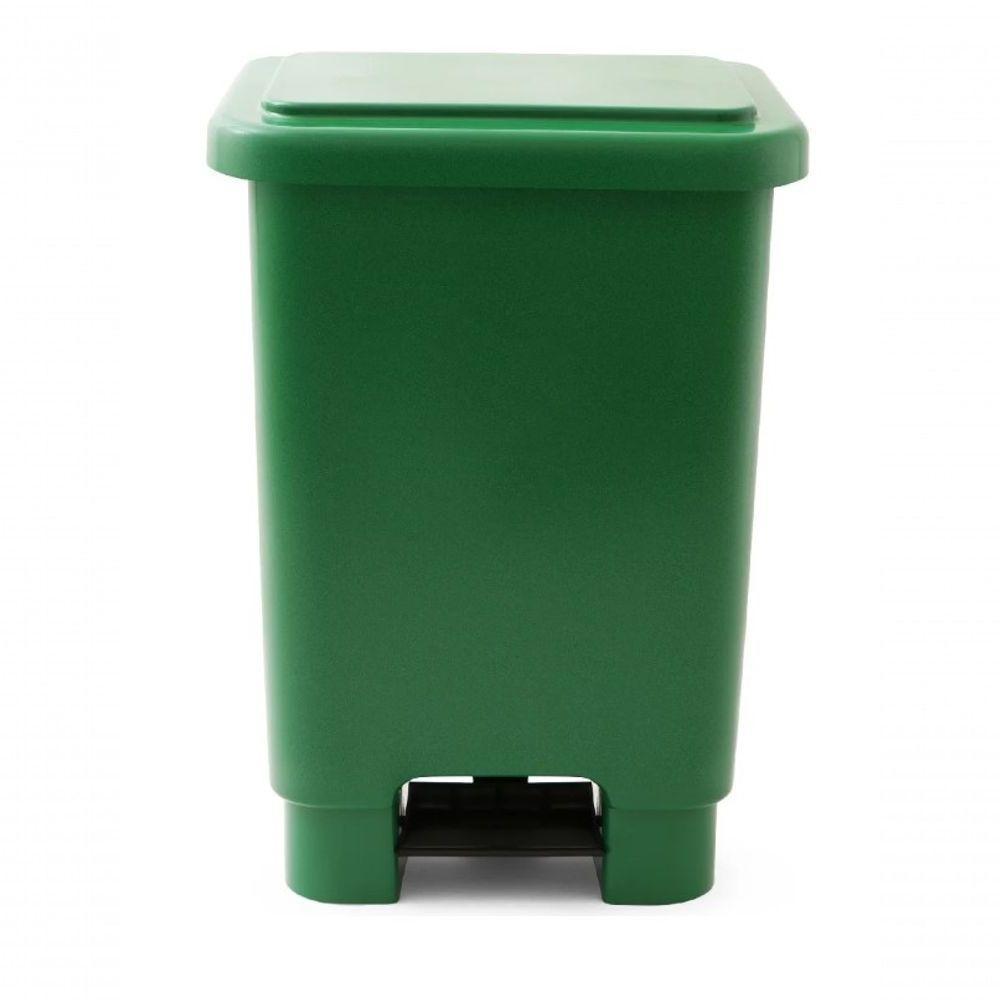 Lixeira 100L Retangular C/ Pedal Verde Lar Plasticos 253 - 1
