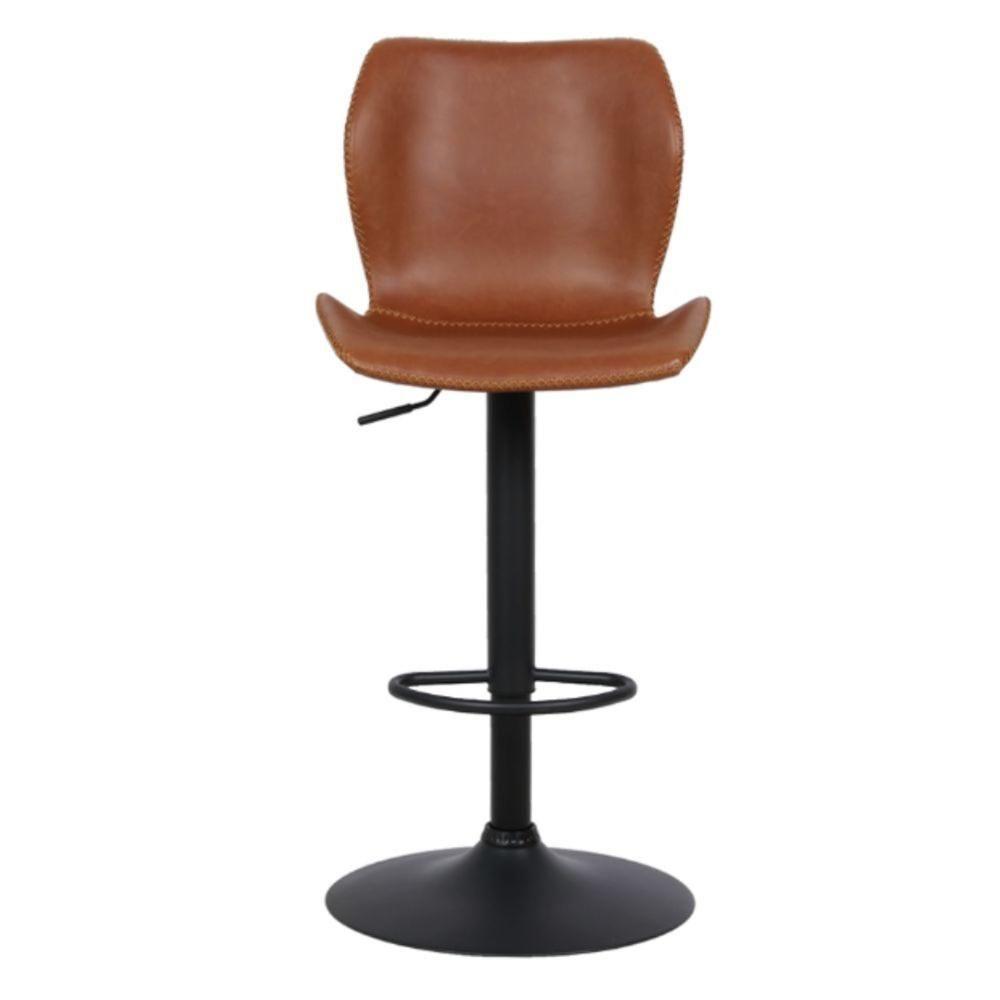 Kit 2 Banquetas Altas Itajaí Rivatti Madeira Revestida Em Poliuretano (Pu) Marrom Base Disco Preta - 5