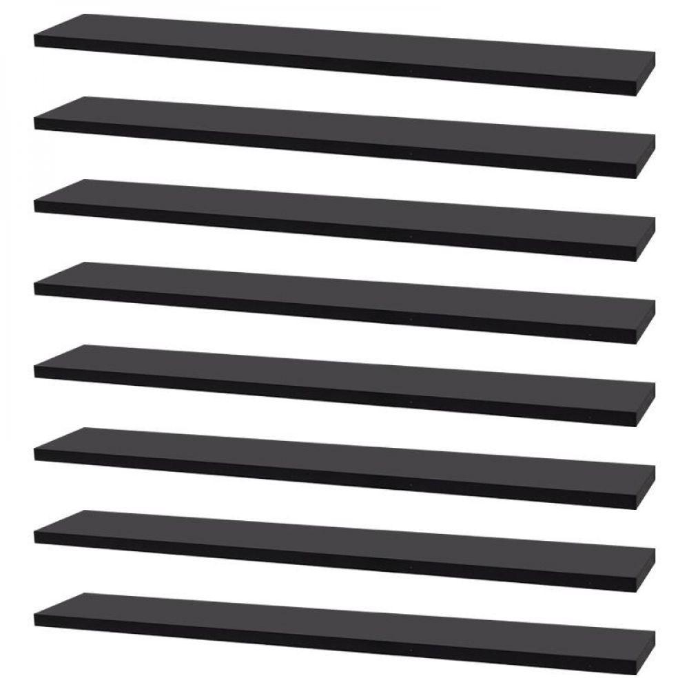 Kit 8 Prateleiras 60 X 20cm Preta Suporte Invisível - 1