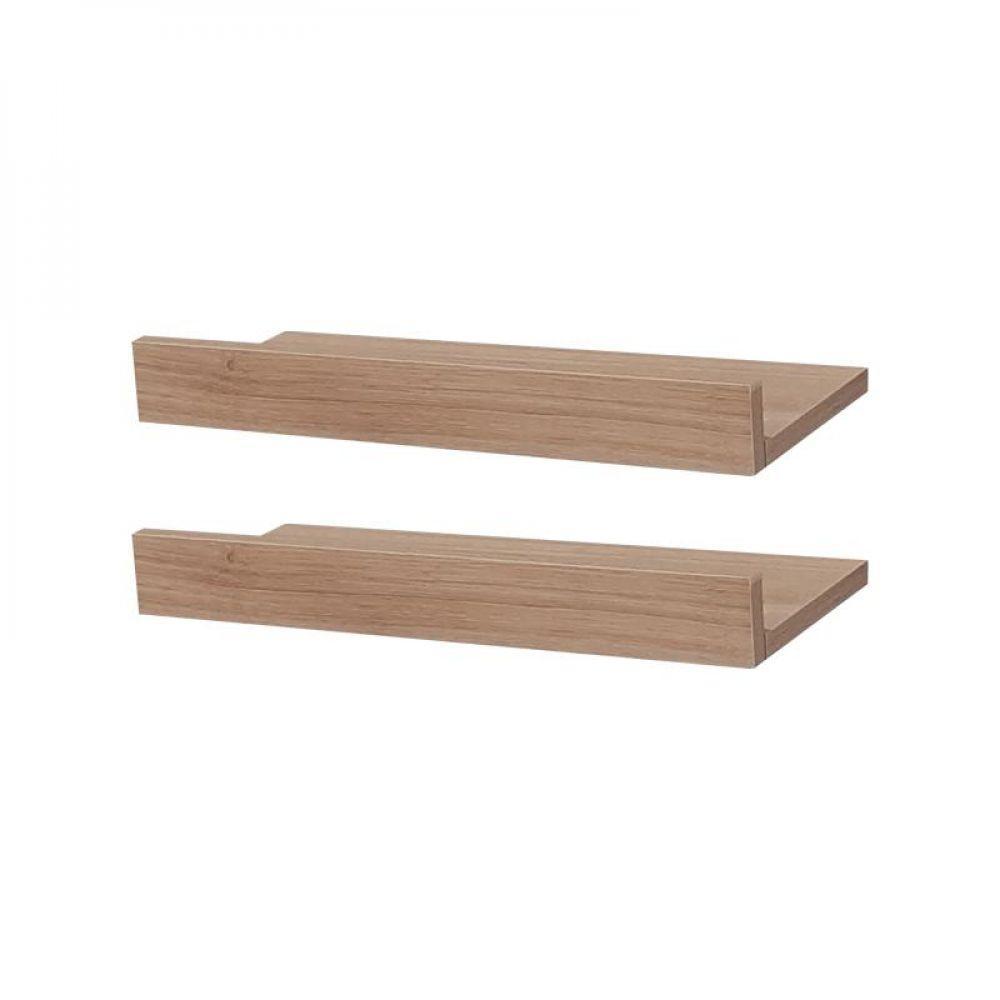 Kit 2 Prateleiras Porta Quadros 50 X 10cm Carvalho - 2