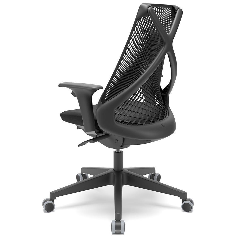 Kit 02 Cadeiras Escritório Kron P03 Crepe Preto - 5