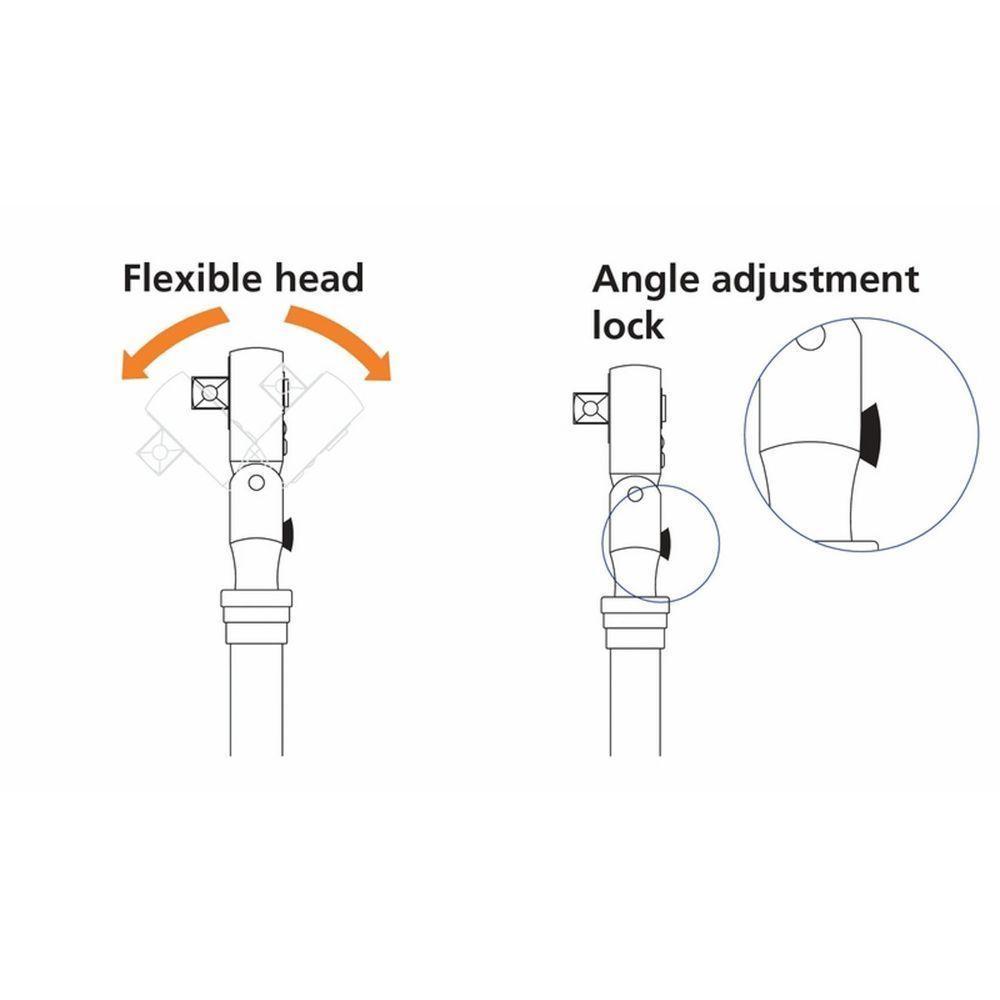 Catraca Telescópica Cabeça Flexível - Encaixe 1/2" Tramontina - 9