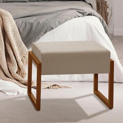 Banqueta Calçadeira Decorativa Cancun Com Pés De Aço Areia Areia