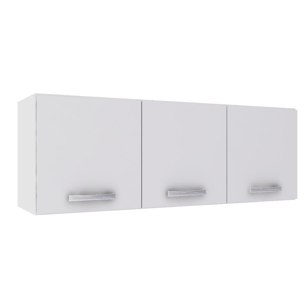 Armário Aéreo Light 120cm 3 Portas Branco Novo Tempo - 1