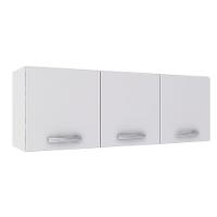 Armário Aéreo Light 120cm 3 Portas Branco Novo Tempo - 1