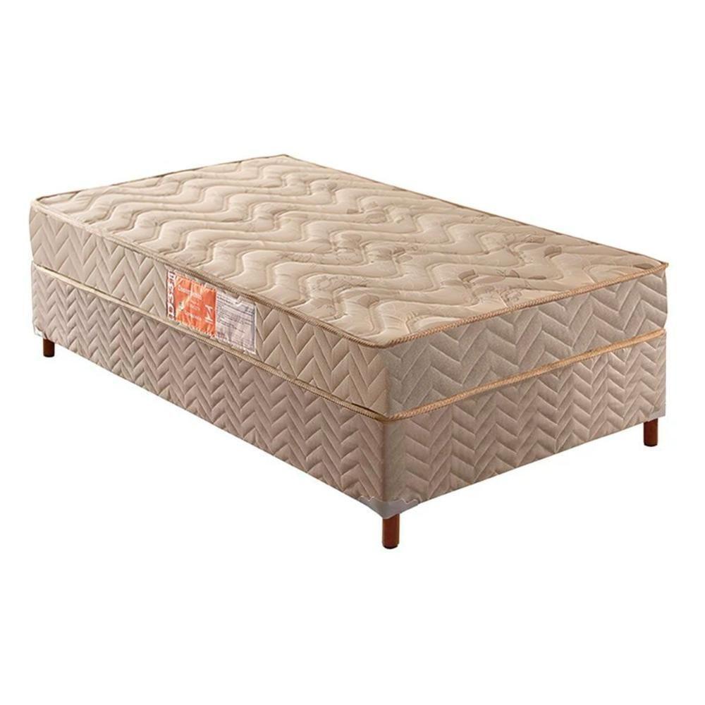 Cama Box Solteiro: Colchão Espuma D33 Paropas Pasquale + Base CRC Rústico Clean(88x188) - 1
