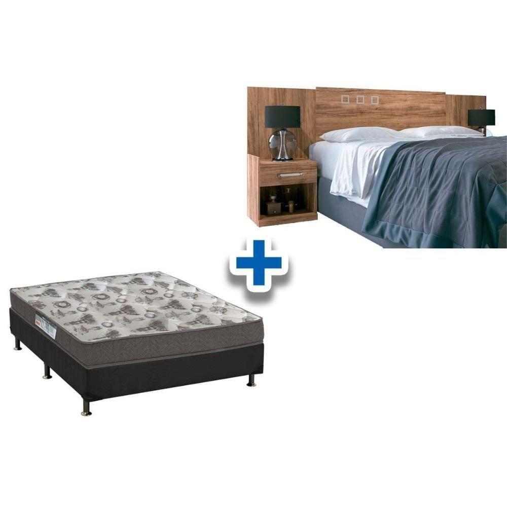 Cama Box Casal CRC + Colchão ISO 100 Ortobom + Cabeceira Plus Atacama - 1