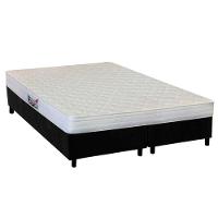 Cama Box Queen: Colchão Espuma Herval AG65 Frontier + Base CRC Suede Black(158x198) - 1