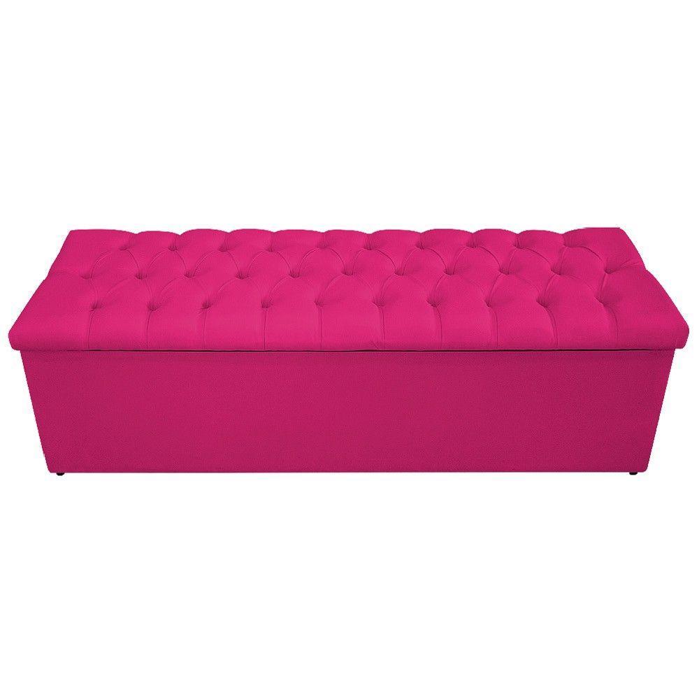 Calçadeira Baú Mel 160 Cm Queen Size Com Capitonê Suede Pink - 4