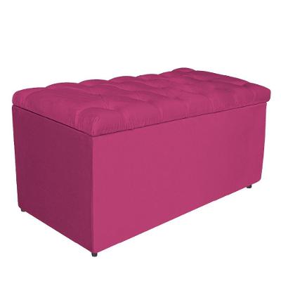 Calçadeira estofada 90 Cm Solteiro Suede Pink