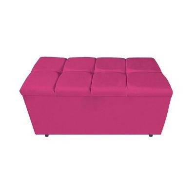 Calçadeira Estofada Manchester 90cm Solteiro Suede Pink