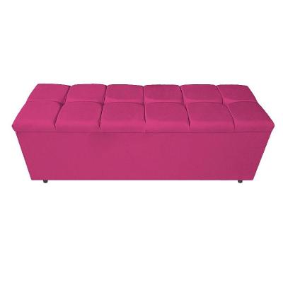 Calçadeira Estofada Manchester 195 Cm King Size Suede Pink