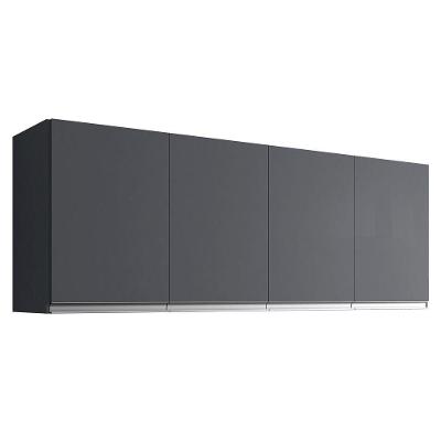 Armário Aéreo 160cm 4 Portas Andréia Cinza - Ajl Móveis