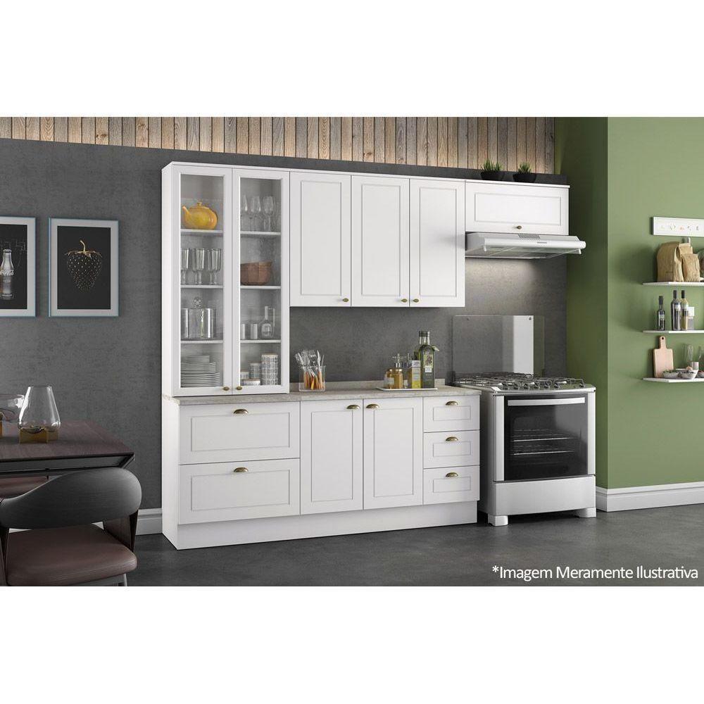 Armário Aéreo p/ Cozinha Americana c/ 3 Portas 120cm Cinza - Henn - 3