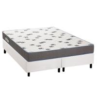 Cama Box King: Colchão Espuma Ortobom D33 Light Saúde + Base CRC Courano White(186x198) - 1