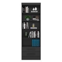 Estante Livreiro 2 Gavetas E 5 Prateleiras Fancy Q01 Preto Fosco