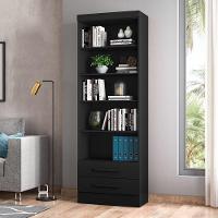 Estante Livreiro 2 Gavetas E 5 Prateleiras Fancy Q01 Preto Fosco - 9