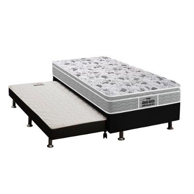 Cama Box C/Auxiliar Solteiro Colchão Ortopédico Probel D45/ Ep Plus+Base Black(88X188)
