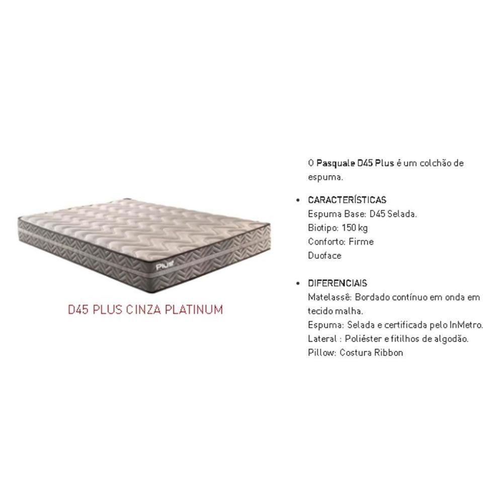 Cama Box Solteiro: Colchão Espuma D45 Paropas Pasquale Plus + Base CRC Suede Black(88x188) - 6