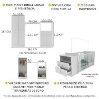 Quarto Infantil Com Berço Cômoda Olívia Branco - 6