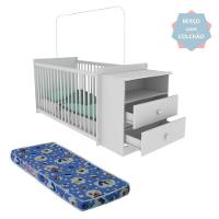 Quarto Infantil Com Berço-cômoda E Colchão Incluso Olívia Branco - 3