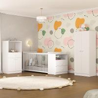 Quarto Infantil Com Berço-cômoda E Colchão Incluso Olívia Branco - 5