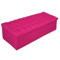 Calçadeira Baú Mel 140 Cm Casal com Capitonê Suede Pink - 1
